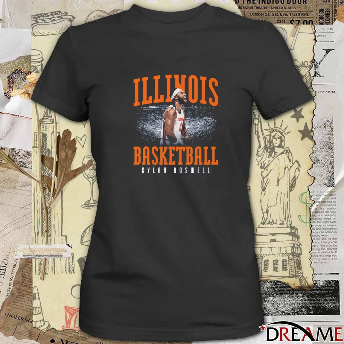Kylan Boswell Illinois Fighting Illini Basketball Stadium t-shirt