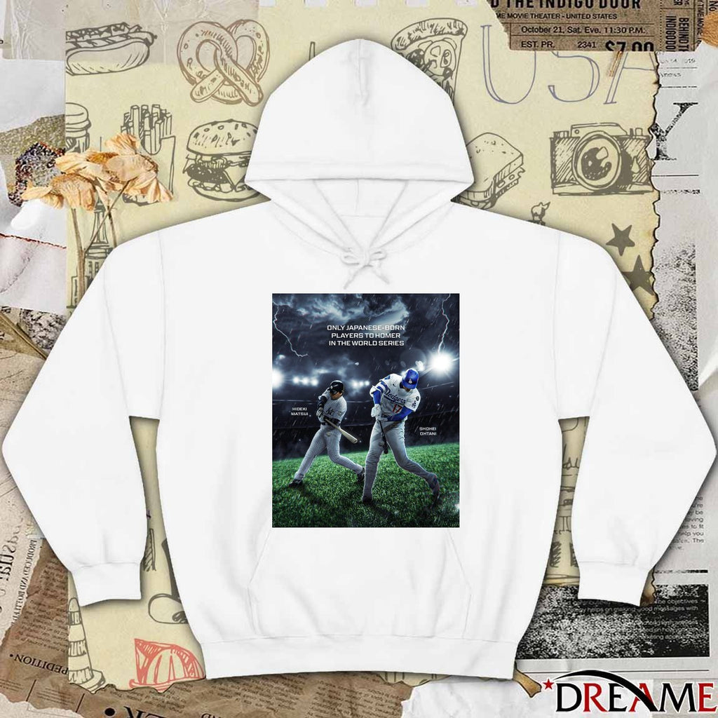 LA Dodgers Shohei Ohtani joins Hideki Matsui Only Japanese-Born Players To Homer In The World Series Poster t-shirt