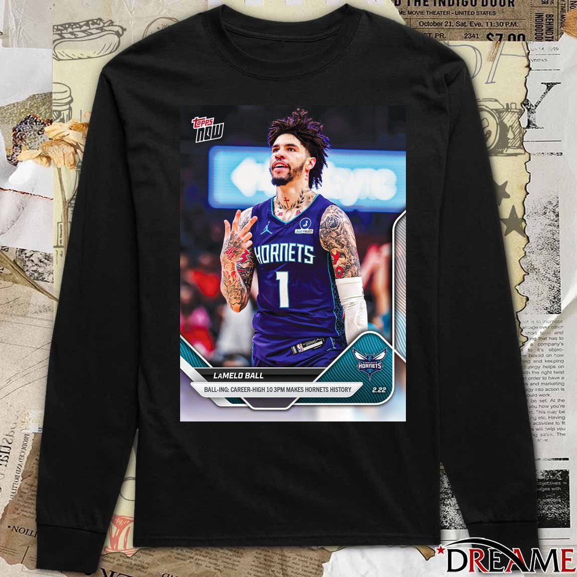 LaMelo Ball Ball-ing Career-High 10 3pm Makes Hornets History 2025-26 NBA Topps NOW t-shirt