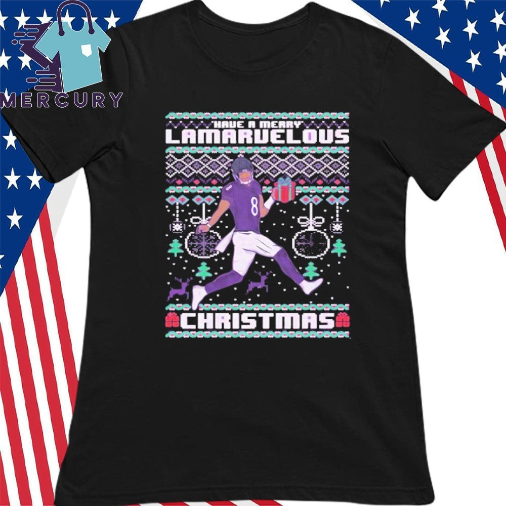 Lamar Jackson Baltimore Ravens Have a Merry Lamaruelous Shirt