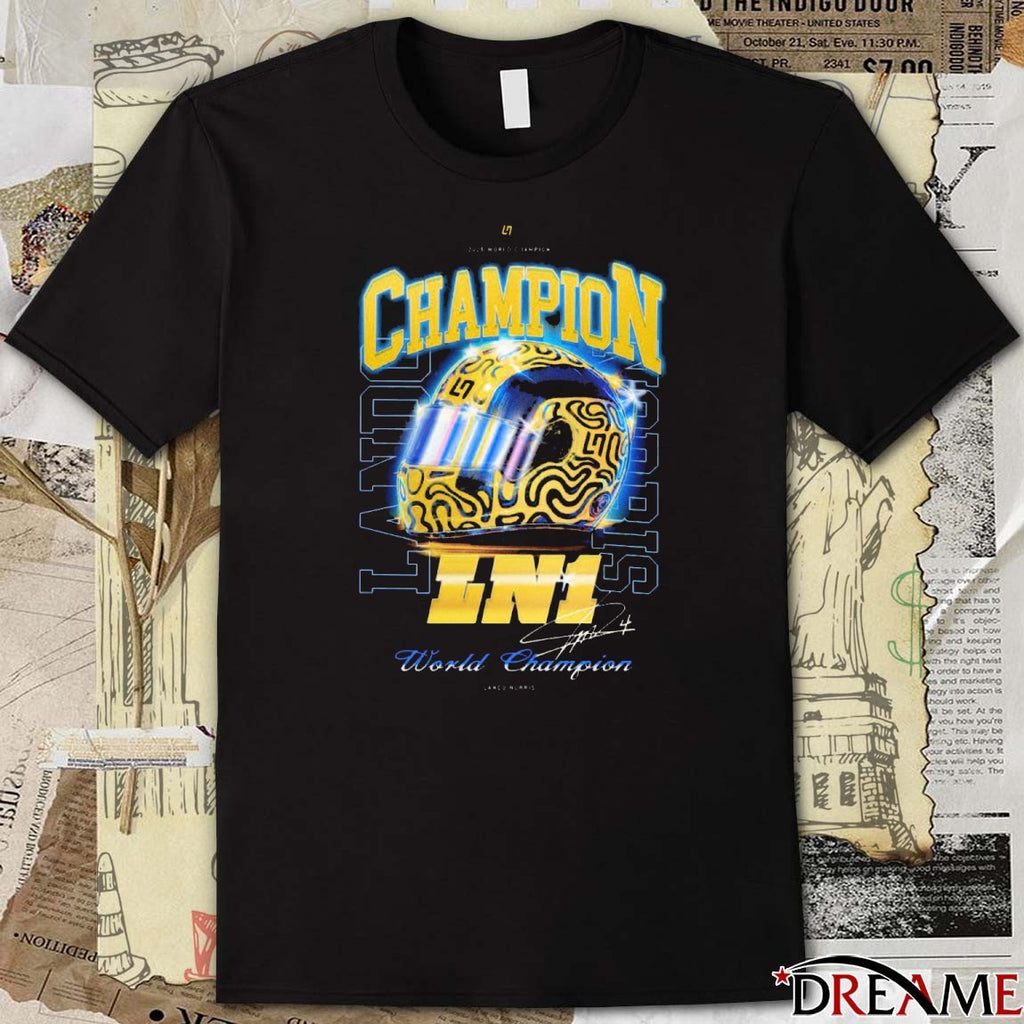 Lando Norris 2025 McLaren F1 Team 2025 Drivers’ World Champion Signature t-shirt