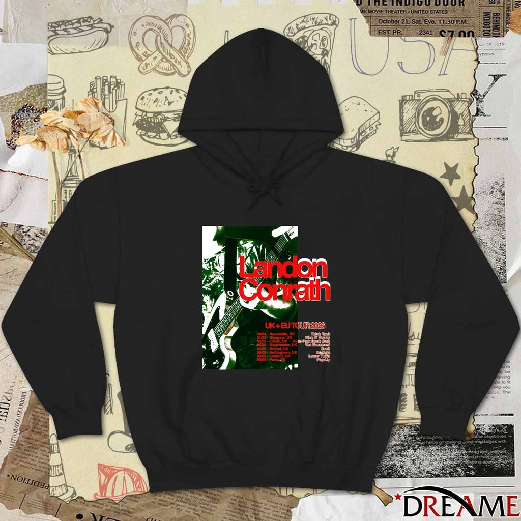 Landon Conrath Poster United Kingdom And Europe Tour 2026 Dates Greed t-shirt