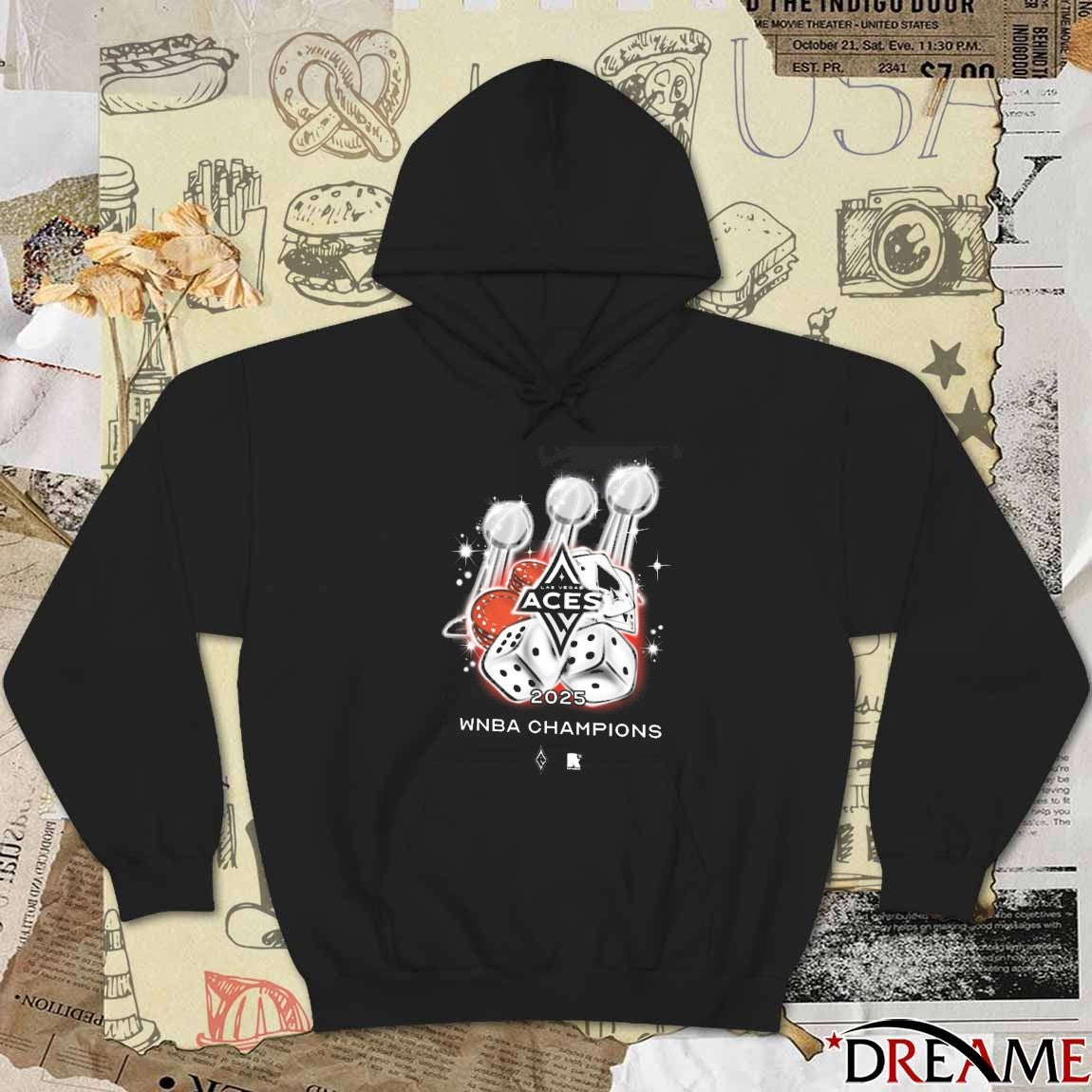 Las Vegas Aces Basketball 2025 Three-Time WNBA Champions Fanart t-shirt