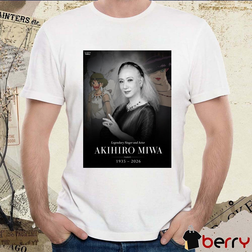 Legendary Singer And Actor Akihiro Miwa 1935 – 2026 Screen Thrill Poster t-shirt