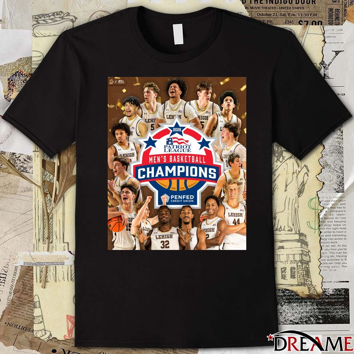 Lehigh Mountain Hawks Patriot League Men’s Basketball Champions Penfed Credit Union Poster t-shirt