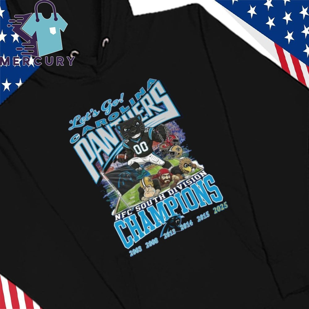Let’s Go Carolina Panthers 2025 NFC South Champions Mascot Shirt