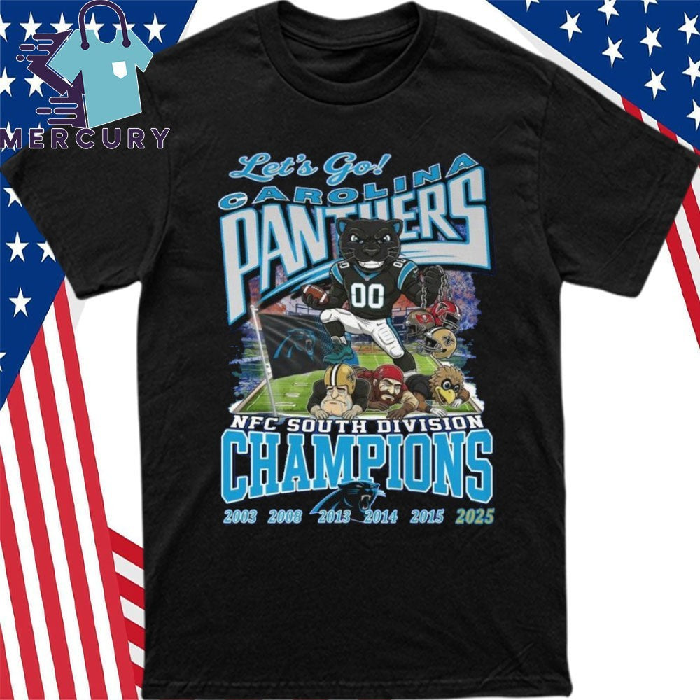 Let’s Go Carolina Panthers 2025 NFC South Champions Mascot Shirt