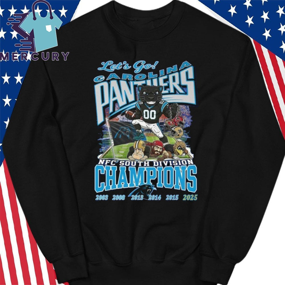Let’s Go Carolina Panthers 2025 NFC South Champions Mascot Shirt
