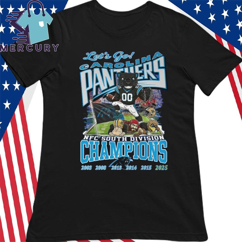 Let’s Go Carolina Panthers 2025 NFC South Champions Mascot Shirt