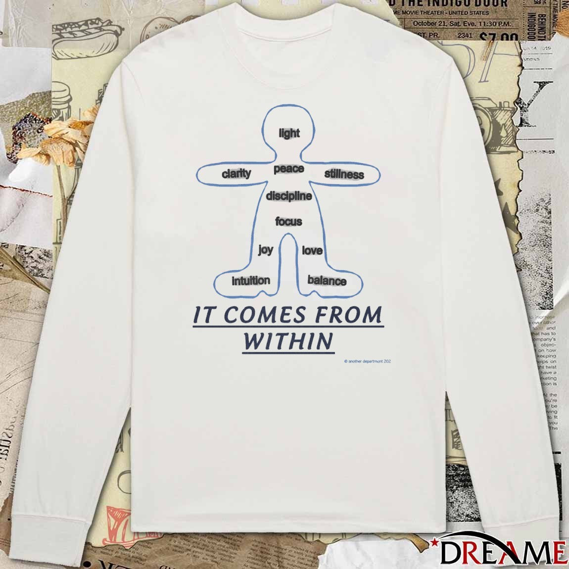 Light Clarity Peace Stillness Discipline Focus Joy Love Intuition Balance It Comes From Within t-shirt