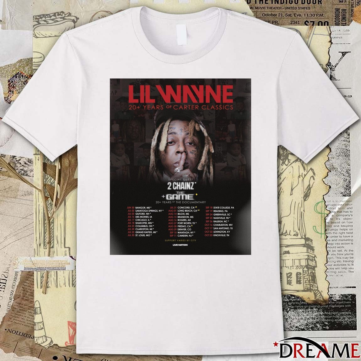Lil Wayne 2 Chainz and The Game Dates June 30 – October 23, 2026 Poster t-shirt