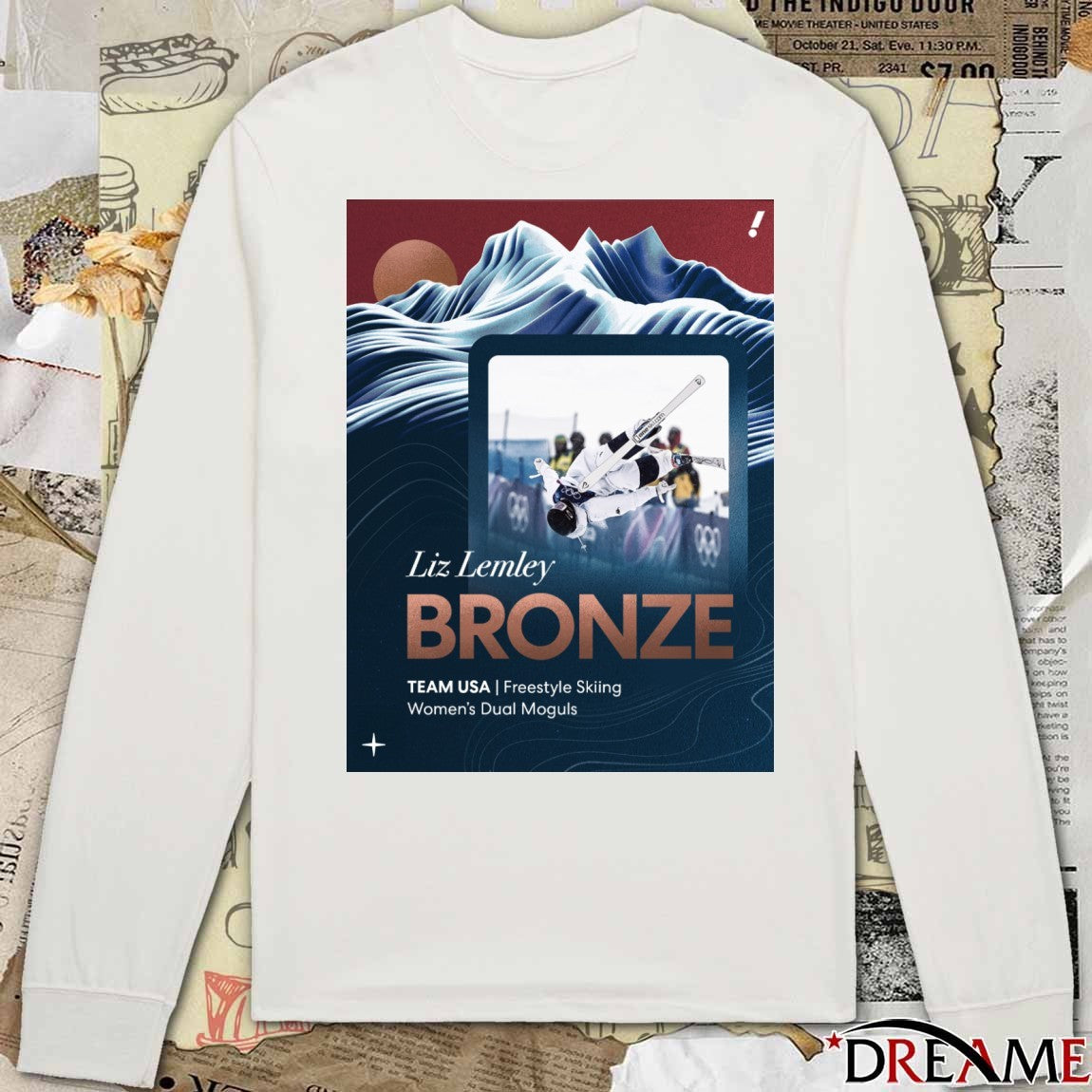 Liz Lemley Bronze Team USA Freestyle Skiing Women’s Dual Moguls t-shirt