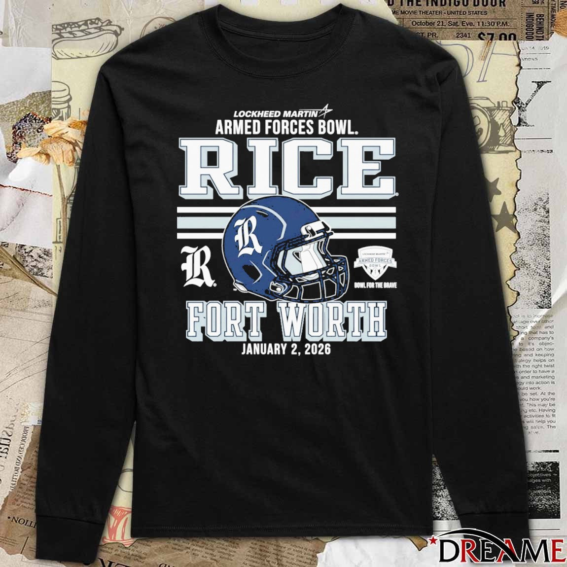 Lockheed Martin Armed Forces Bowl Rice University Football Fort Worth January 2 2026 t-shirt