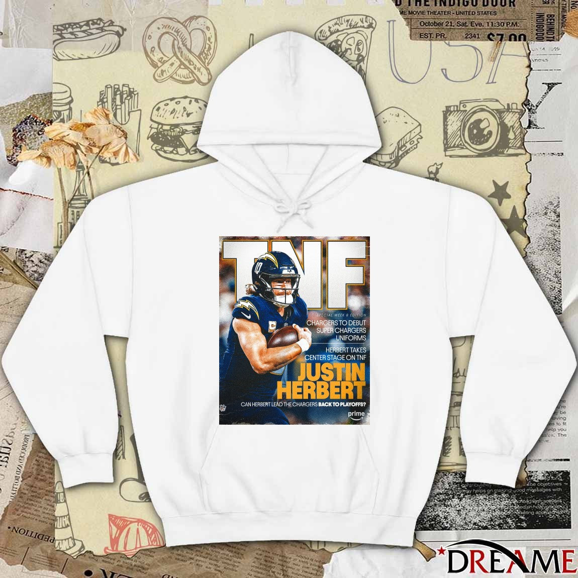 Los Angeles Chargers Justin Herbert TNF Chargers To Debut Superchargers Uniforms Poster t-shirt