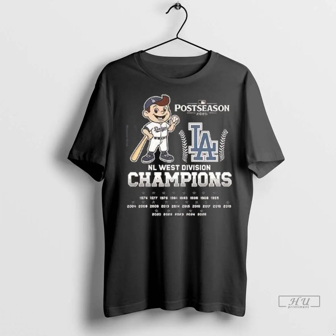 Official Los Angeles Dodgers 2025 Nl West Division Champions 2 Sided T Shirt