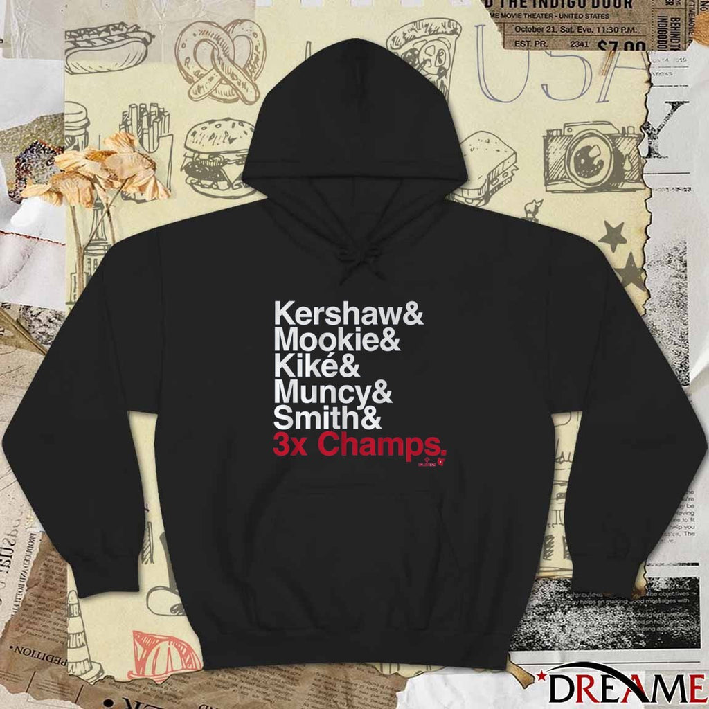 Los Angeles Dodgers Ampersand 3-Time Champs Kershaw Mookie Kike Muncy Smith t-shirt