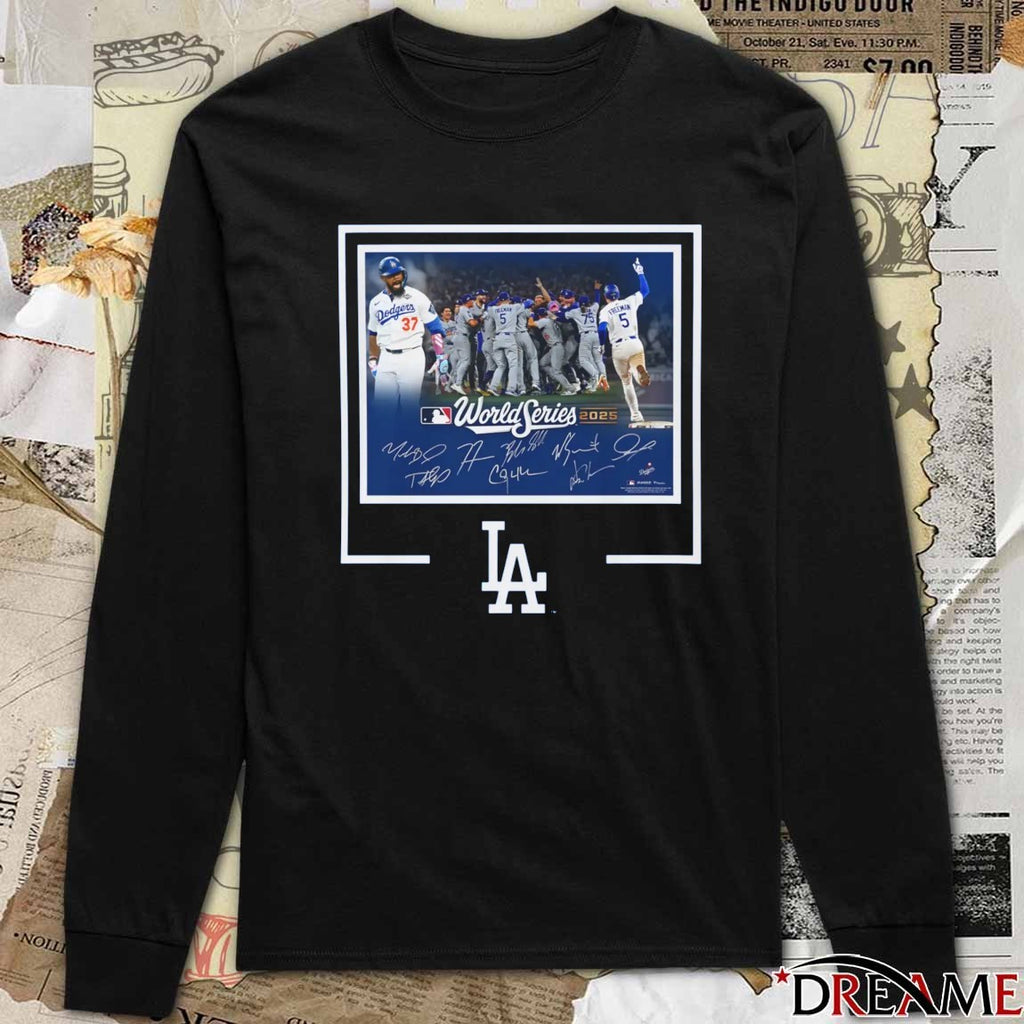 Los Angeles Dodgers Autographed MLB World Series Signatures t-shirt