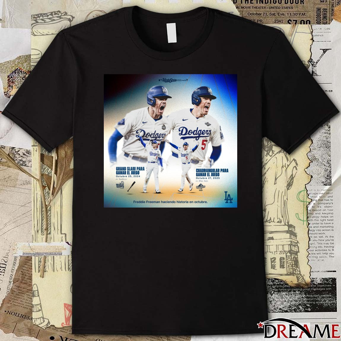 Los Angeles Dodgers Freddie Freeman Freddie Freeman making history in October 2025 Poster t-shirt