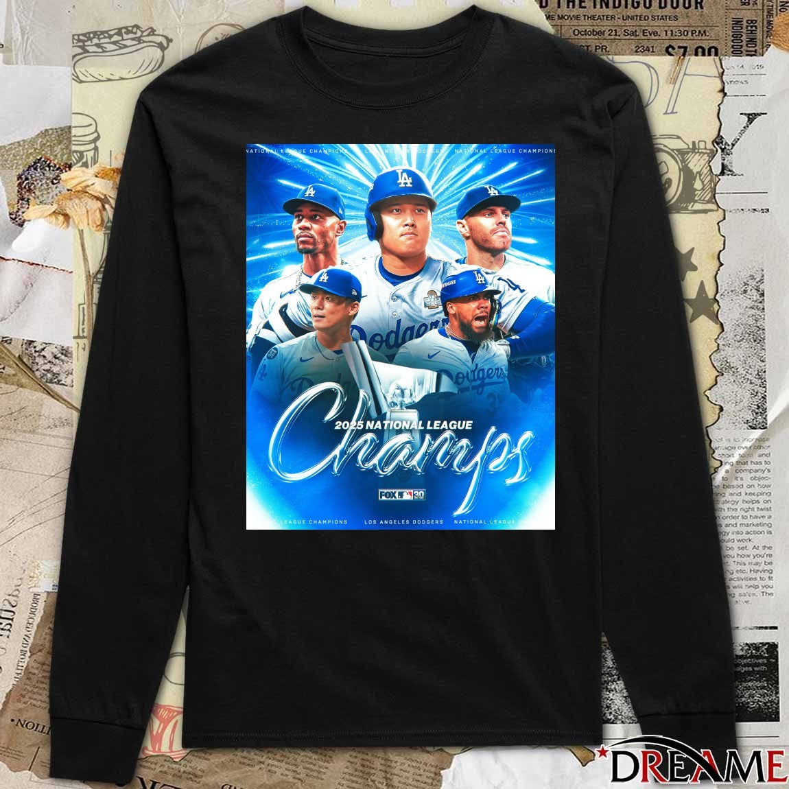 Los Angeles Dodgers MLB 2025 Back To Back National League Champs FOX Poster t-shirt