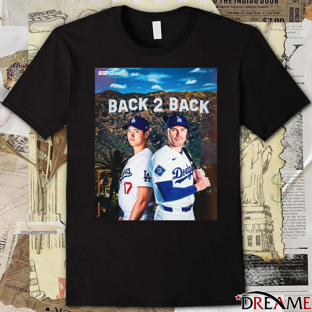Los Angeles Dodgers MLB 2025 Back To Back To The Fall Classic Poster t-shirt