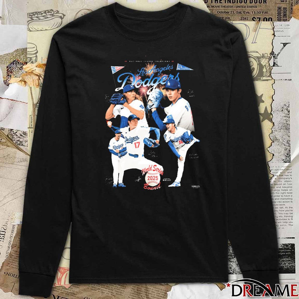 Los Angeles Dodgers MLB National Champions World Series Bound Signatures 2025 t-shirt