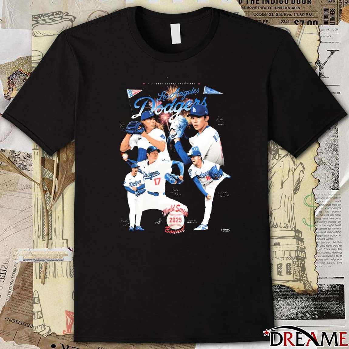Los Angeles Dodgers MLB National Champions World Series Bound Signatures 2025 t-shirt