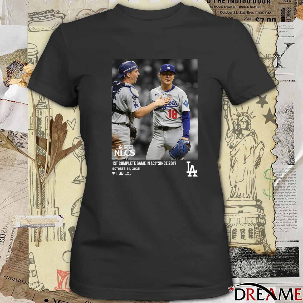 Los Angeles Dodgers MLB Yoshinobu Yamamoto 1st Complete Game In LCS Since 2017 Oct 14 2025 t-shirt