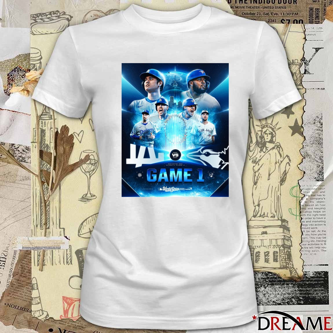 Los Angeles Dodgers Vs Toronto Blue Jays 2025 MLB World Series Game 1 Capital One Poster t-shirt