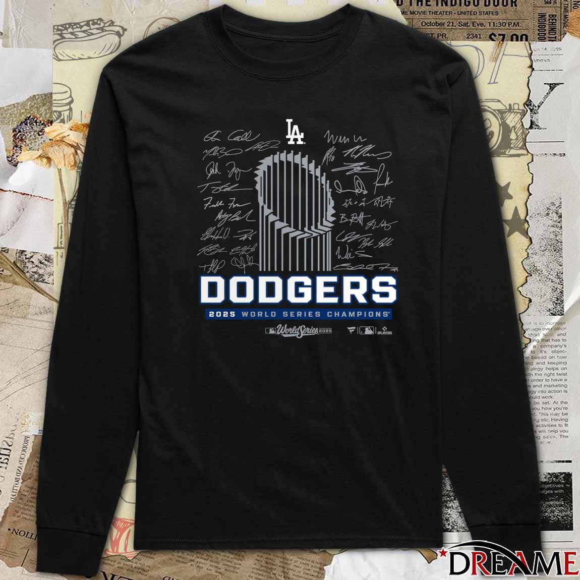 Los Angeles Dodgers Win Toronto Blue Jays 2025 MLB World Series Champions Roster Signatures t-shirt