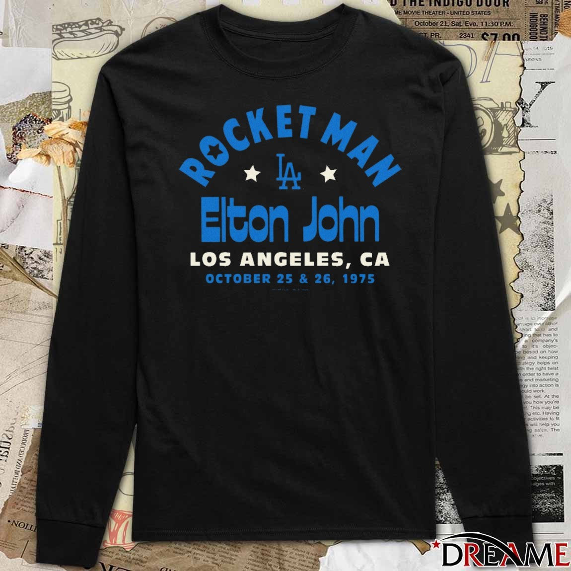 Los Angeles Dodgers x Elton John Sportiqe Rocket Man Duke Los Angeles CA October 25-26 1975 New t-shirt