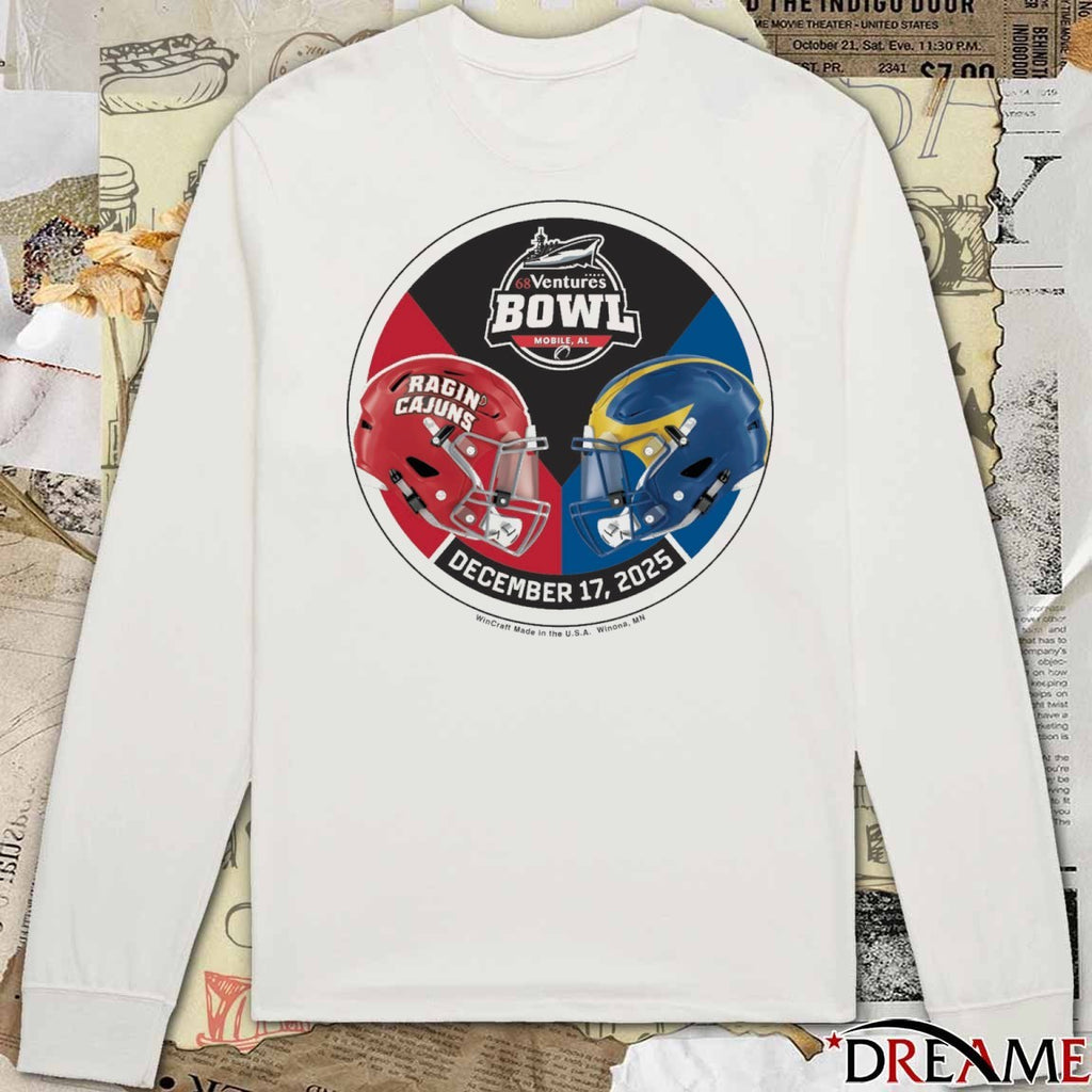 Louisiana Ragin’ Cajuns Vs Delaware Fightin’ Blue Hens 27th annual 68 Ventures Bowl at Hancock Whitney Stadium t-shirt