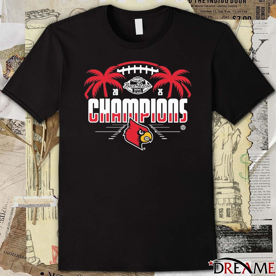 Louisville Cardinals 2025 Bush’s Boca Raton Bowl Of Beans Champions t-shirt