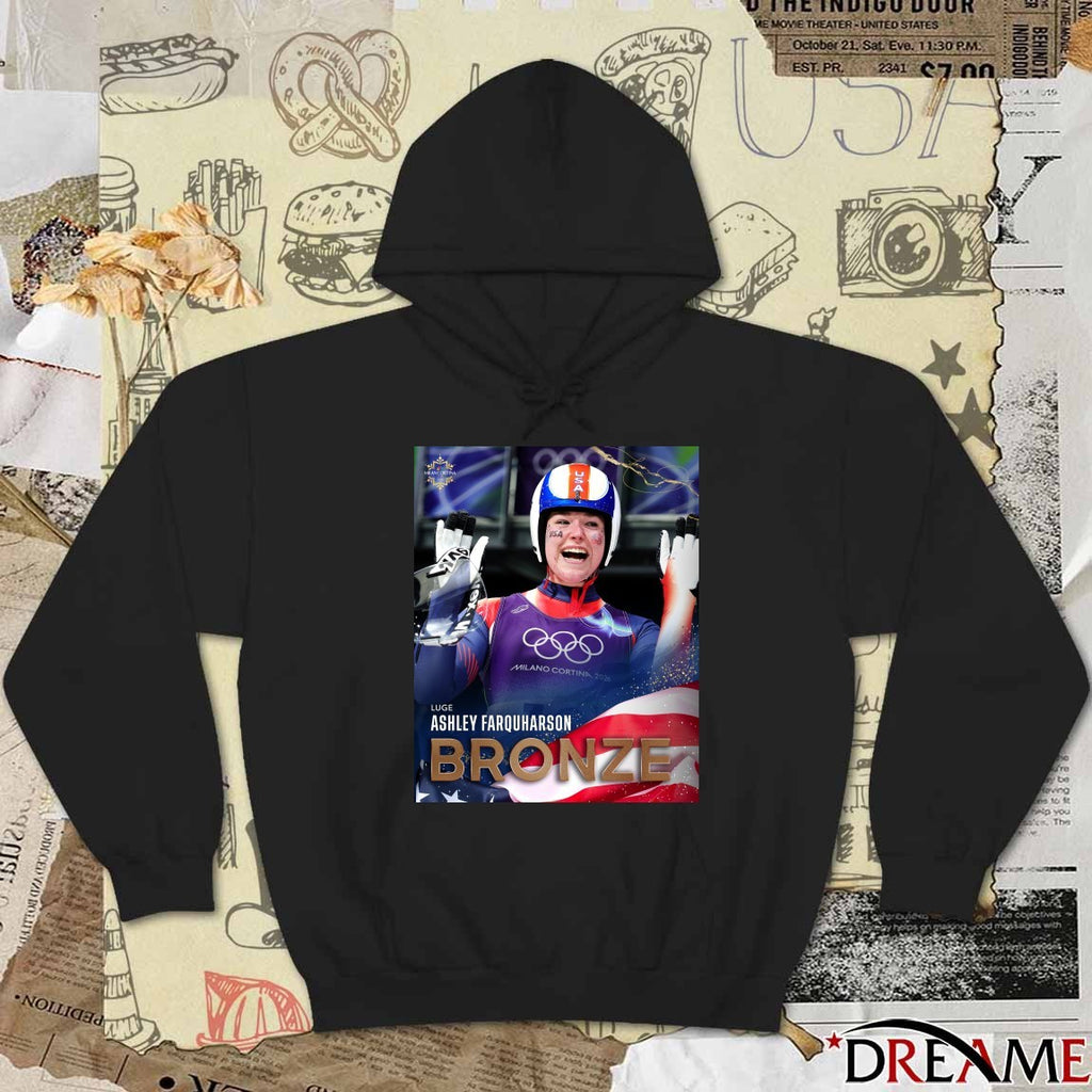 Luge Ashley Farquharson Bronze Winter Olympics Team USA Poster t-shirt