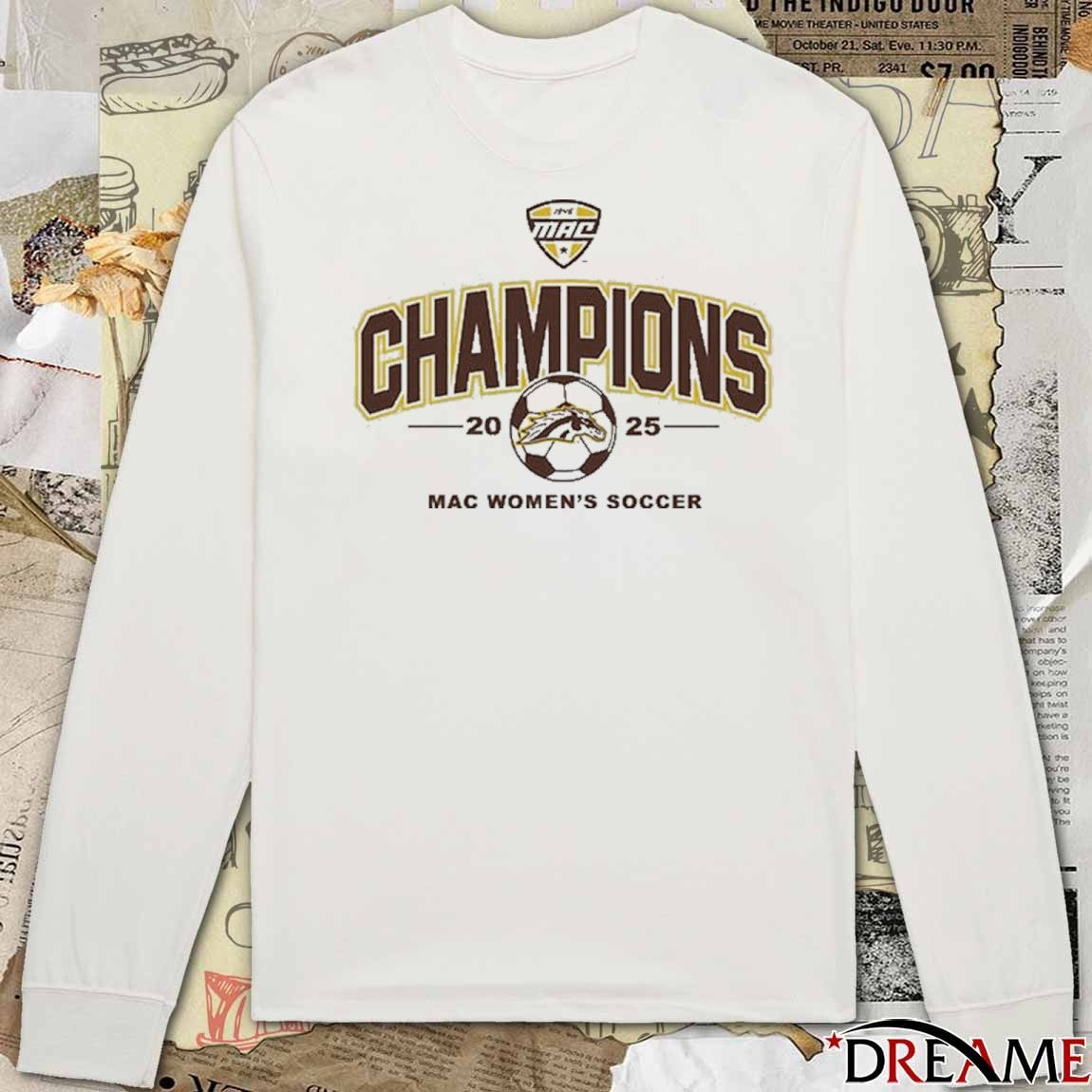 MAC Women’s Soccer Champions 2025 Western Michigan Broncos White Summit Sportswear t-shirt