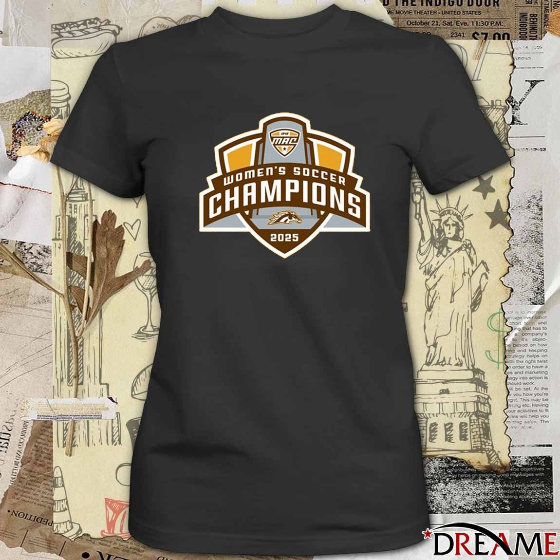 MAC Women’s Soccer Champions Western Michigan Broncos 2025 Logo t-shirt