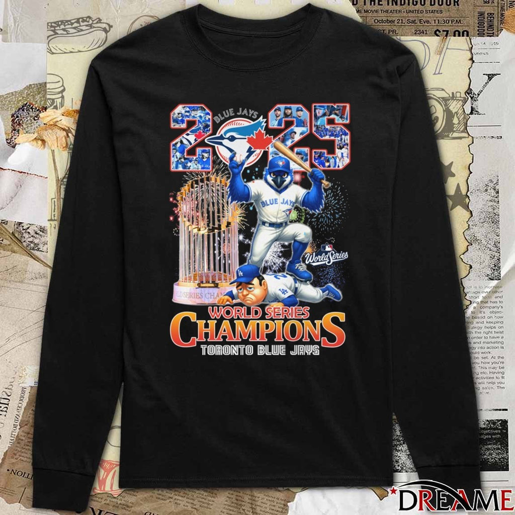 MLB 2025 World Series Champions Toronto Blue Jays Vs LA Dodgers Mascot t-shirt