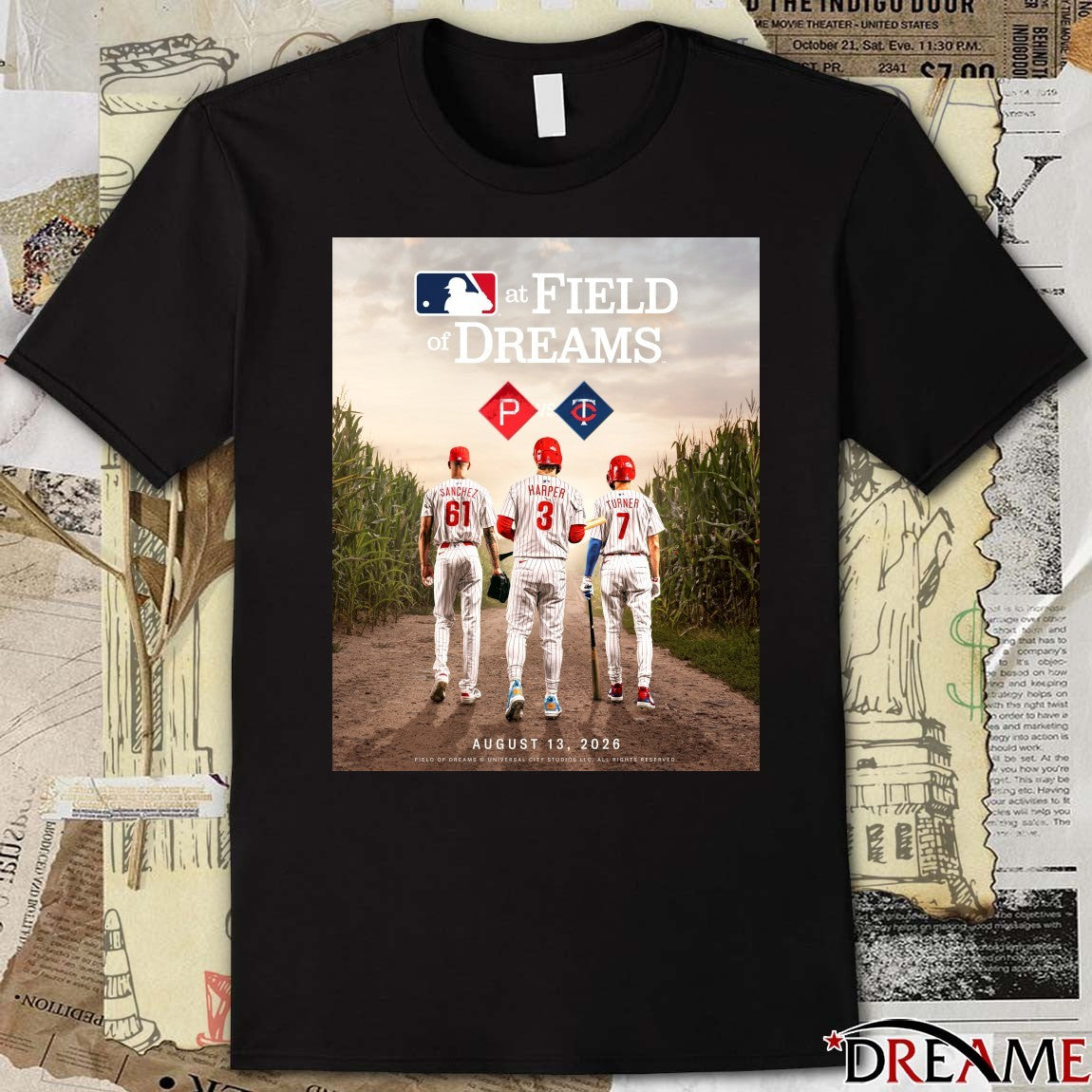MLB At Field Of Dreams Philadelphia Phillies Vs Minnesota Twins August 13 2026 Poster t-shirt