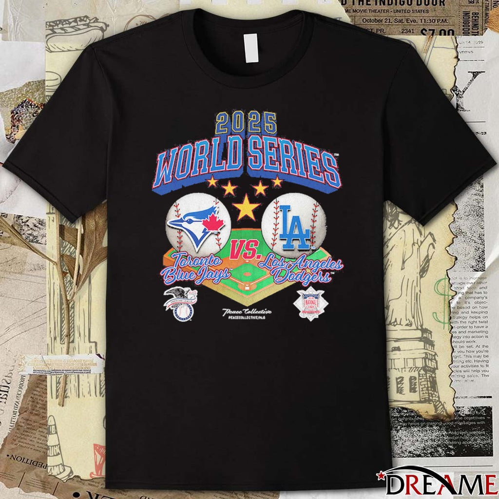 MLB World Series Friday, October 24, 2025 Toronto Blue Jays vs LA Dodgers Logo Vintage t-shirt
