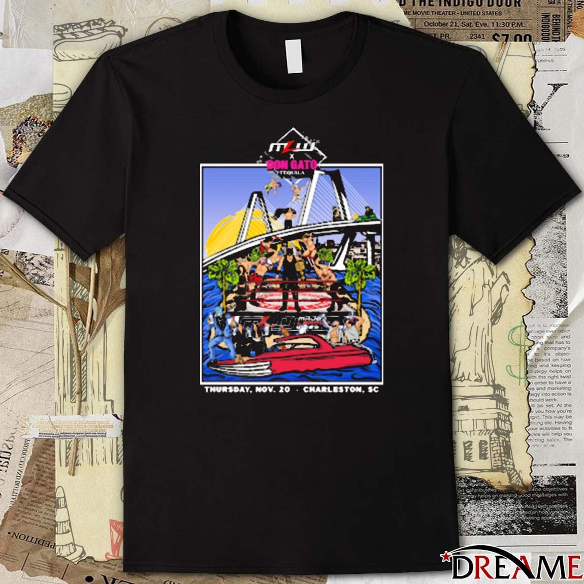 MLW X Don Gato Tequila Event Thursday November 20 2025 Charleston SC t-shirt
