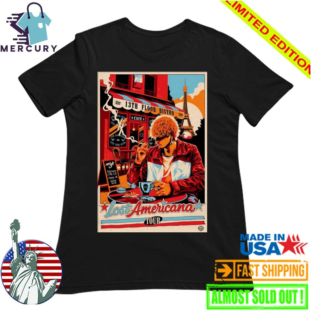 Machine Gun Kelly Feb 27 2026 Lost Americana Tour Paris Poster Shirt