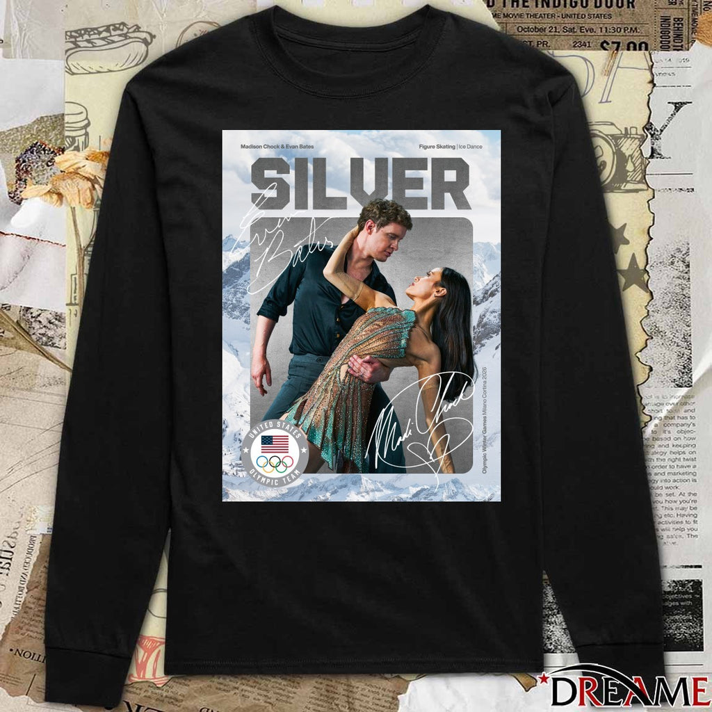 Madison Chock And Evan Bates Silver Figure Skating Ice Dance Winter Olympics Signatures Poster t-shirt