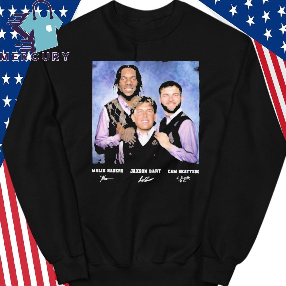 Malik Nabers Jaxson Dart and Cam Skattebo Step Brothers shirt