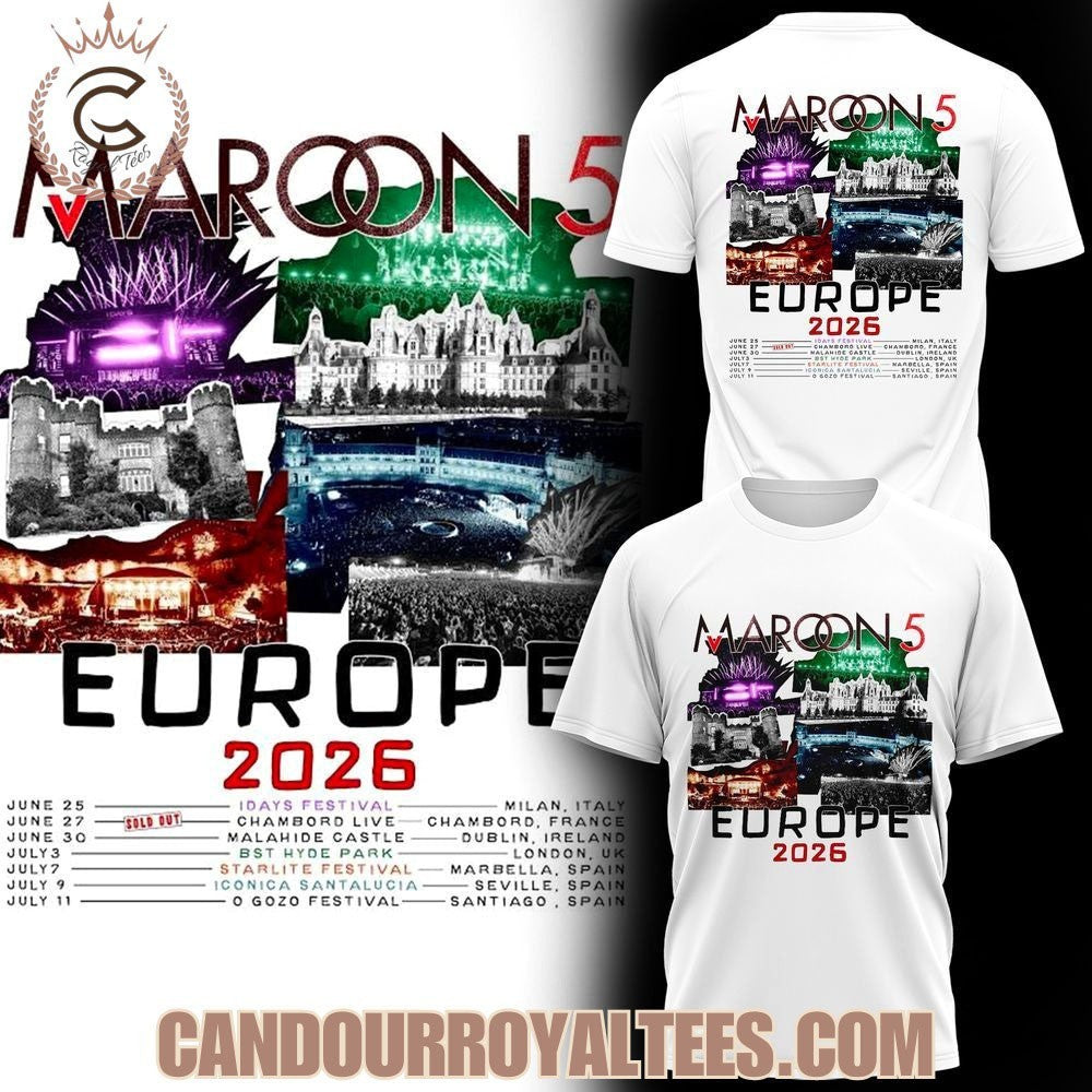 Maroon 5 Europe Tour 2026 Shirt