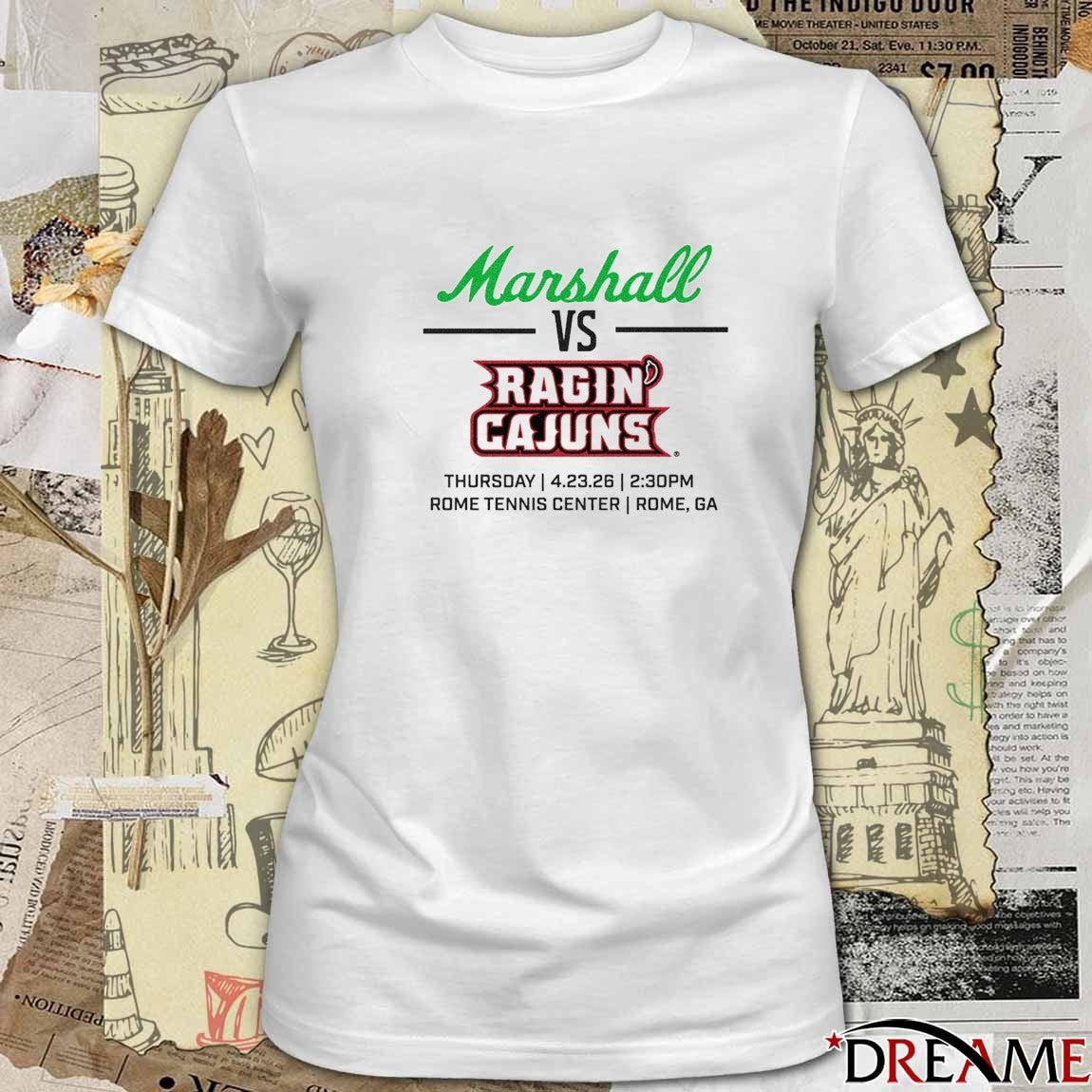 Marshall vs. Ragin’ Cajuns Rome Tennis Center Rome GA 2026 t-shirt