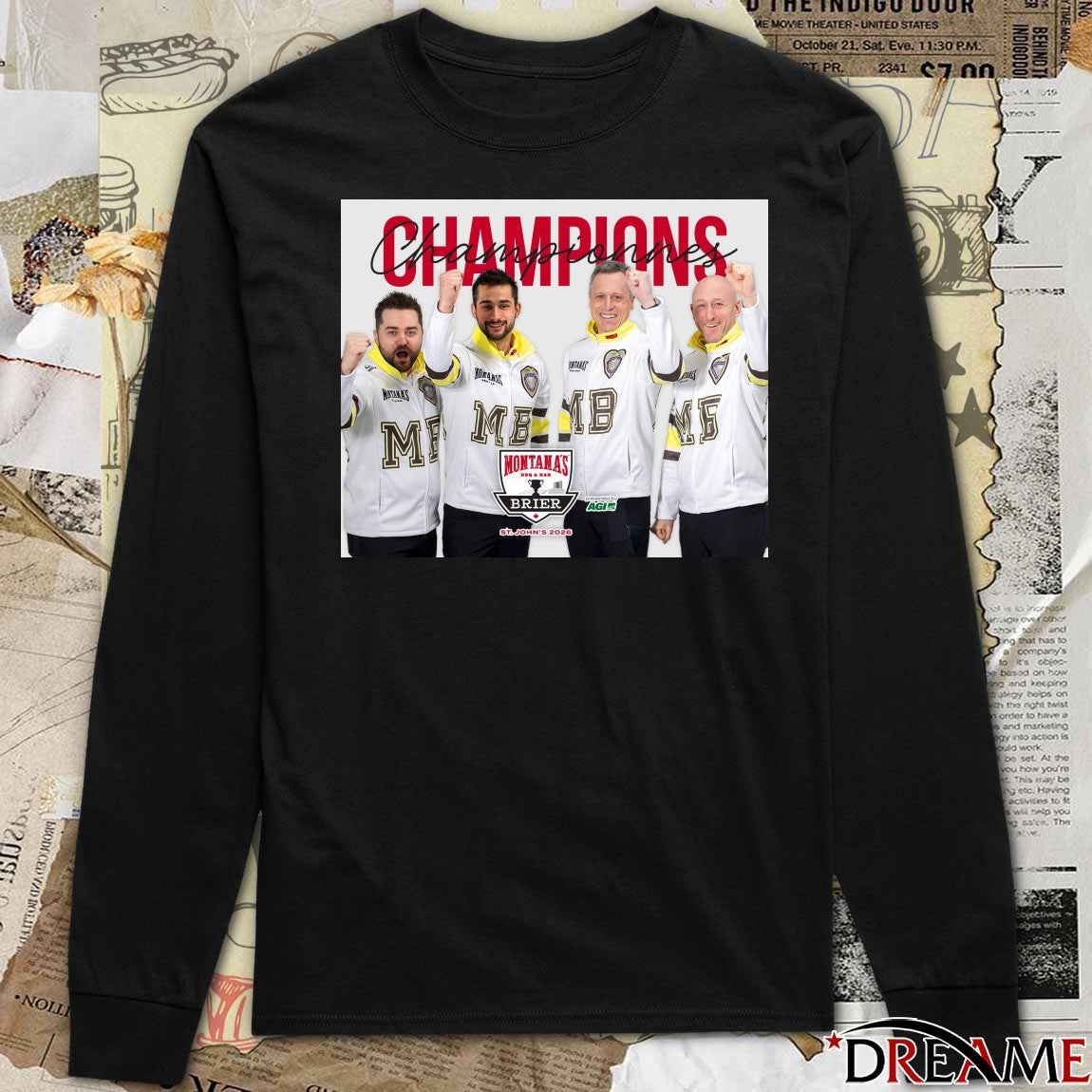 Matt Dunstone, Colton Lott, E.J. Harnden and Ryan Harnden 2026 Montana’s BBQ & Bar Champions Poster t-shirt
