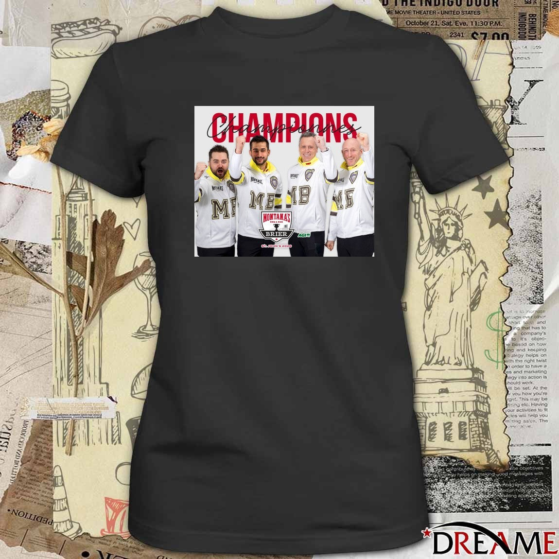 Matt Dunstone, Colton Lott, E.J. Harnden and Ryan Harnden 2026 Montana’s BBQ & Bar Champions Poster t-shirt