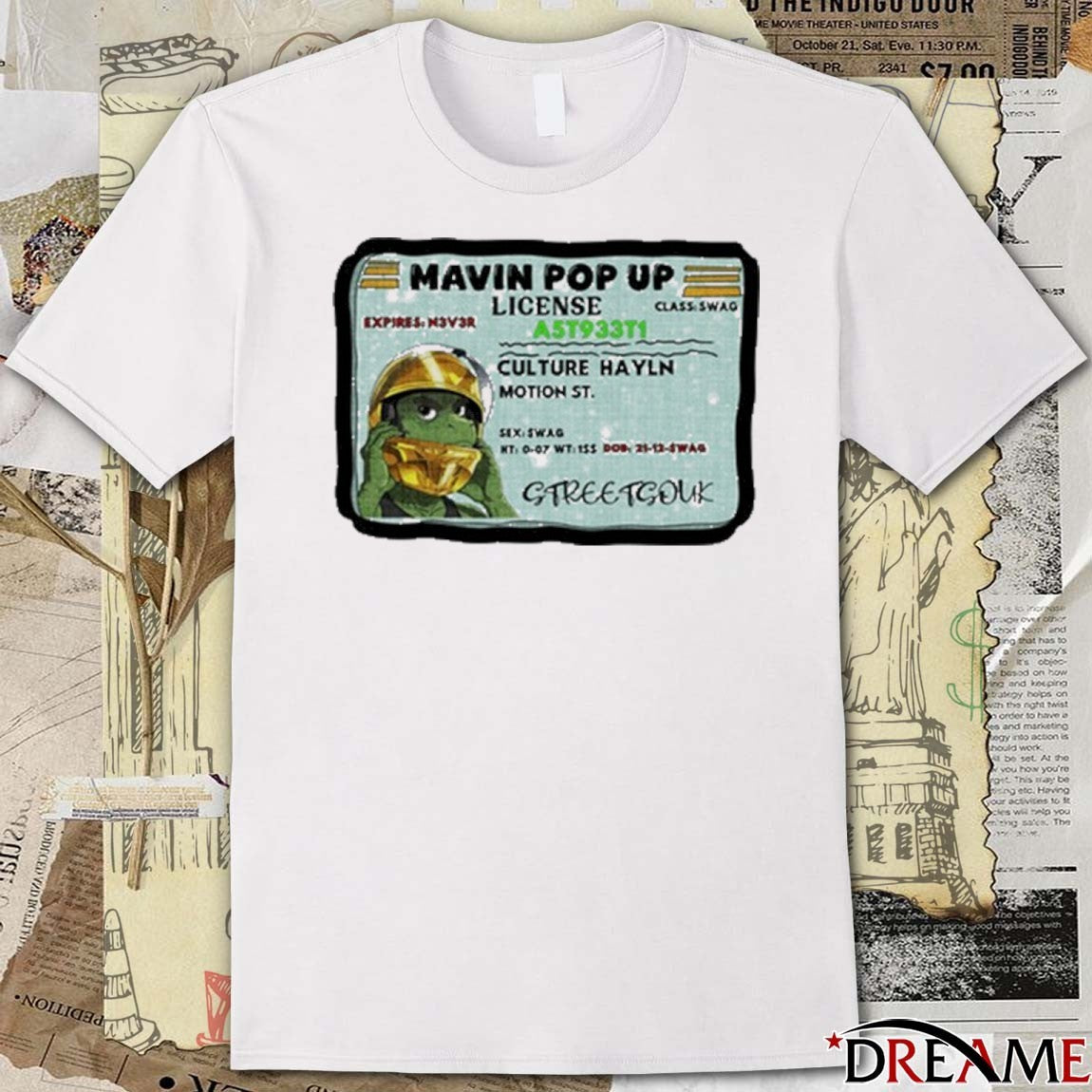 Mavin Pop Up Streetwear License Card Culture Hayln Motion St Graphic t-shirt