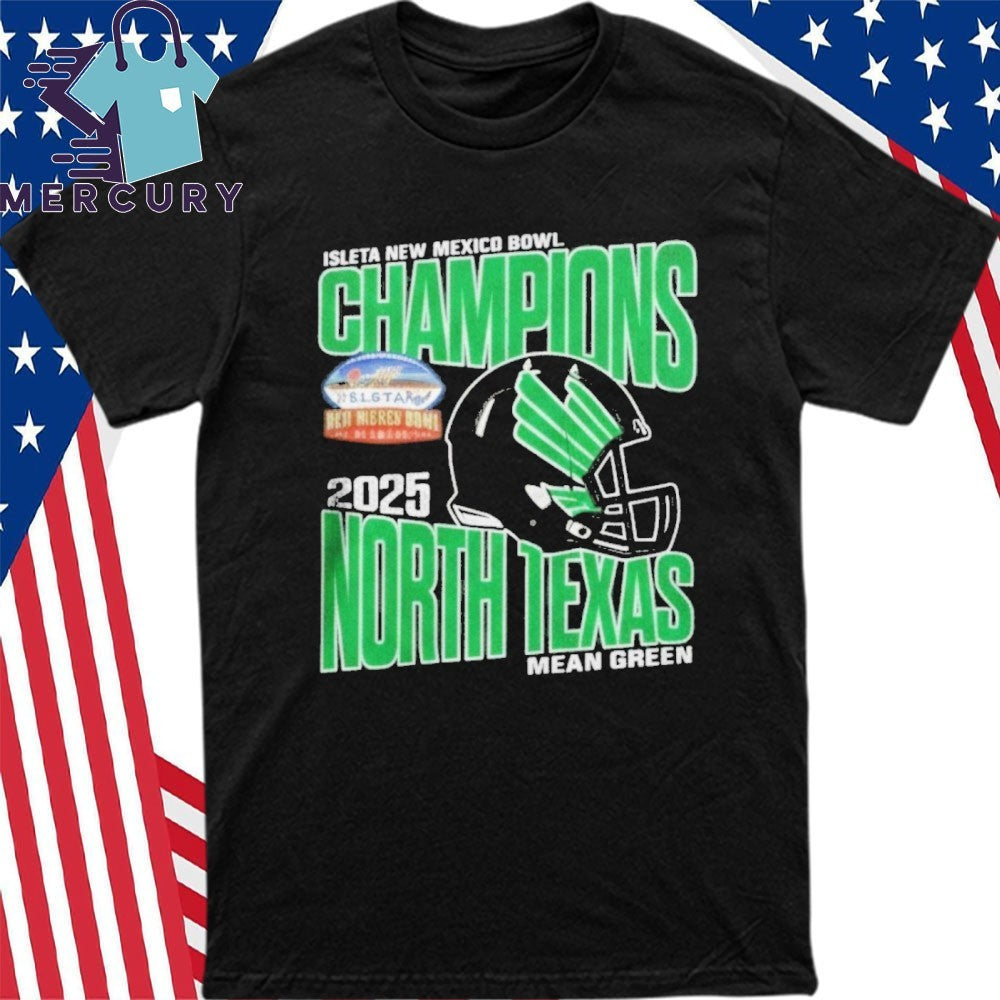 Mean Green North Texas 2025 Isleta New Mexico Bowl Champions Helmet Shirt