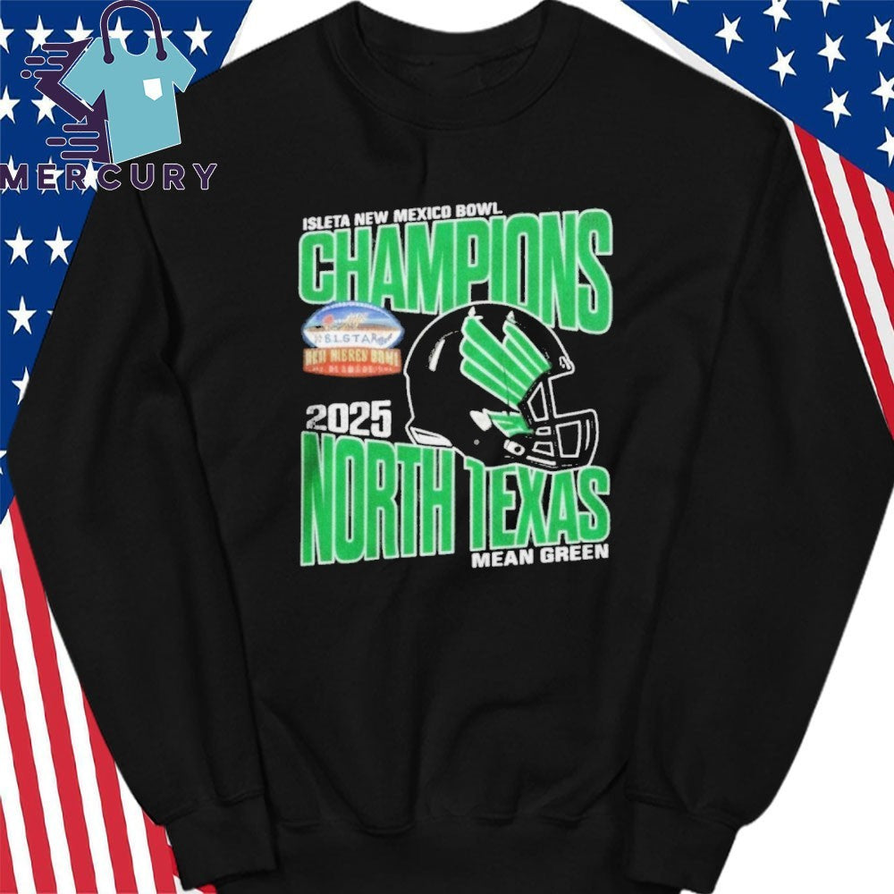 Mean Green North Texas 2025 Isleta New Mexico Bowl Champions Helmet Shirt