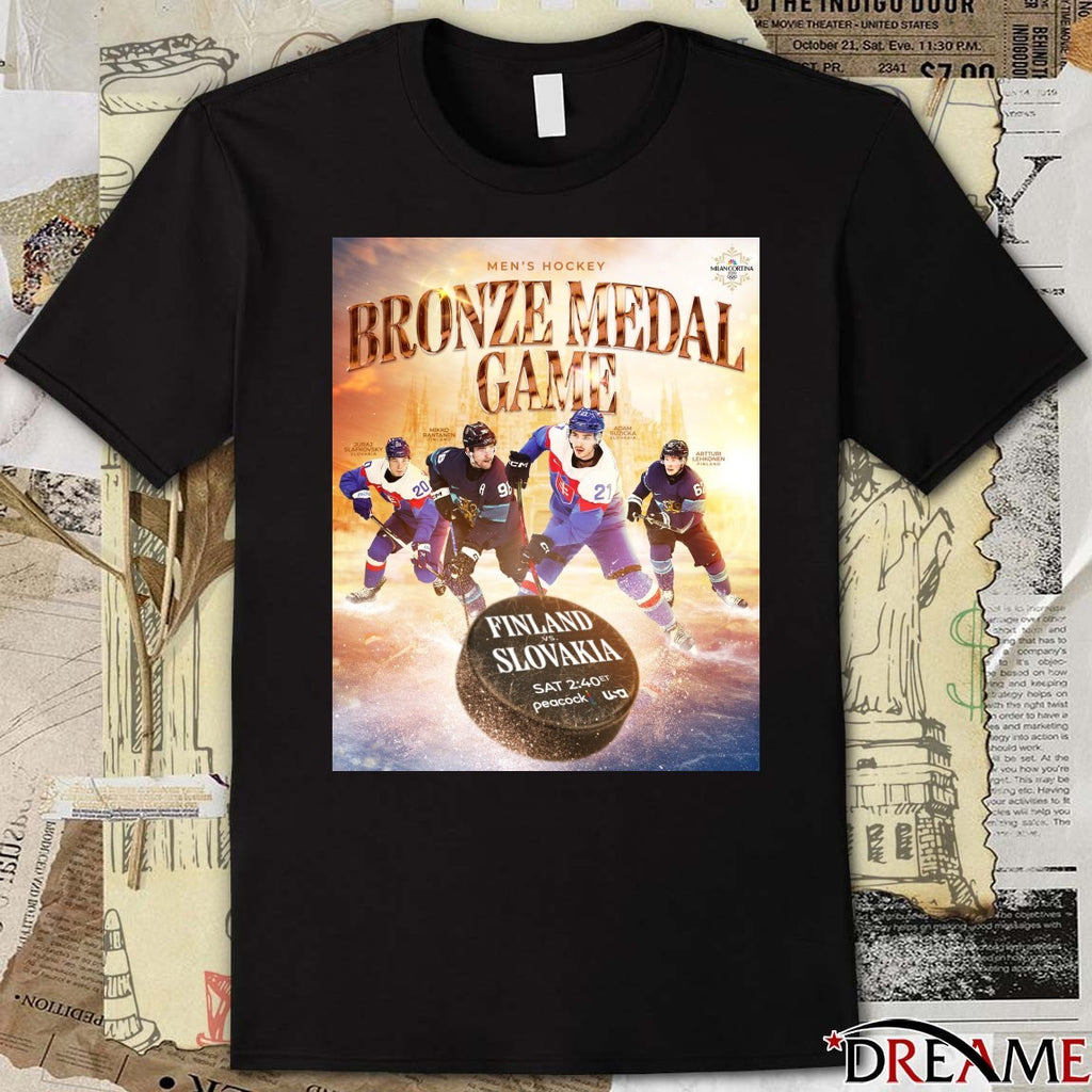 Men’s Hockey Bronze Medal Game Finland Vs Slovakia 2026 Poster t-shirt